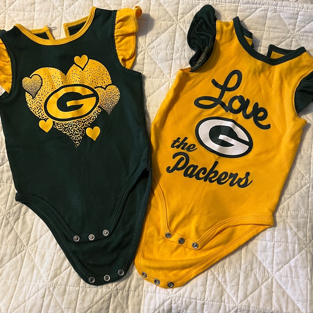 Green Bay Packers Baby Onesies - Green and Yellow